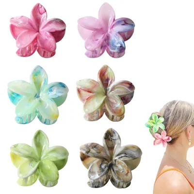 Image de Lot de 6 barrettes à fleurs pour femmes