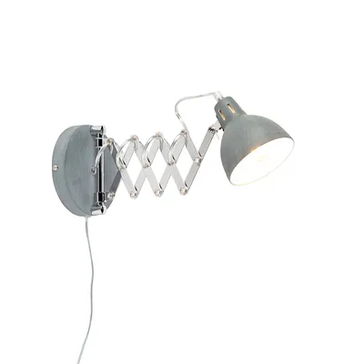 Produktbild von Trio Leuchten - Industrie | Vintage | Industrie | Vintage | Wandleuchte grau verstellbar - Forbici | Wohnzimmer | Schlafzimmer | Küche - Metall Andere - LED geeignet E14