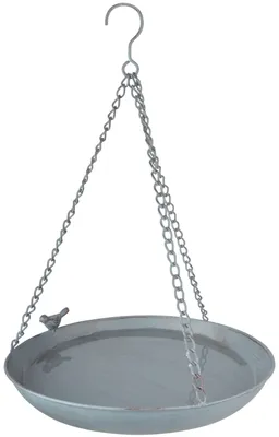 Produktbild von Dekorative Vogeltränke zum Hängen aus Metall für Garten Terrasse&Balkon in Grau