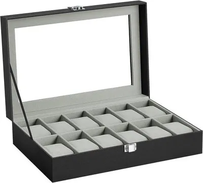 Produktbild von Famanu Uhrenbox mit 12 Uhrenkissen - Schwarz