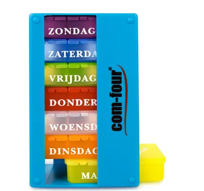 Produktbild von COM-FOUR® 1x Medikamentendosierer auf NIEDERLÄNDISCH - Medikamenten-Box für 7 Tage - je 3 Fächer - Pillendose - Pillenbox - Tablettenbox - Wochendosierer zur Aufbewahrung [NIEDERLÄNDISCH]