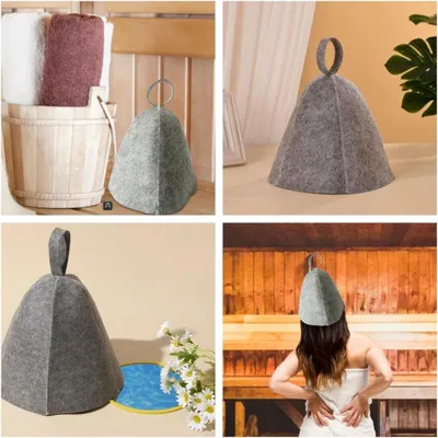 Immagine prodotto di Cappello da sauna in feltro per uomo e donna - Protezione per la testa e accessori per sauna