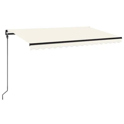 Image de vidaXL Store manuel rétractable avec LED 450x300 cm Crème