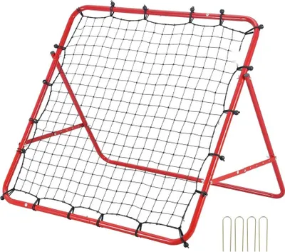 Produktbild von Fußball Rebound Netz Tragbares - Prellwand Fußball 48 x 48 mm - Rebounder Fußball - Eisenrohr & PE-Netz - Kinder & Jugendliche - Verstellbar Fußballtor Rebounder - Kicker für Fußball Training