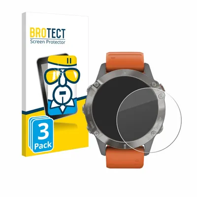 Produktbild von 3x BROTECT Schutzglas für Garmin Fenix 6 Pro Solar Displayschutz 9H Glas klar transparent