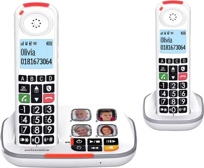 Image de SWISSVOICE Xtra 2355 Duo - Téléphone sans fil Blanc - Version duo, confort d’écoute à domicile