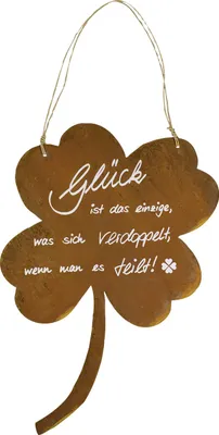 Produktbild von Badeko Dekoschild Kleeblatt 30 cm rostbraun