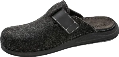Produktbild von Fischer Herren Pantoffel Filz Klettverschluss Hausschuh 626820, Größe:41 EU, Farbe:Grau