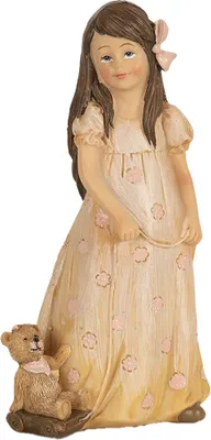 Immagine prodotto di Clayre & Eef Figurina Ragazza 15 cm Beige Poliresina