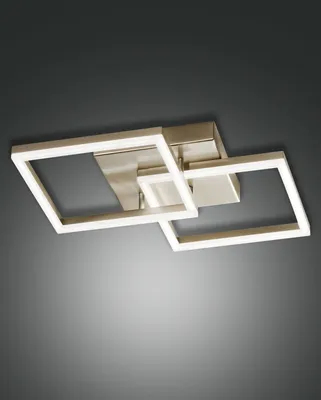 Obrázok produktu pre stilvolle LED Rahmen Deckenleuchte 2-flammig gold-matt 45x45cm warmweiß dimmbar 3394-22-225 Fabas Luce