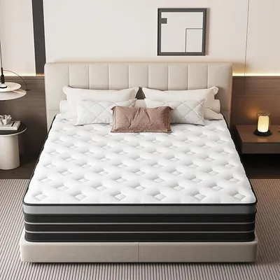 Imagen del producto de Colchón de 140x200 cm, altura 20 cm, con base de muelles (boxspring), fabricado en espuma, con firmeza H3