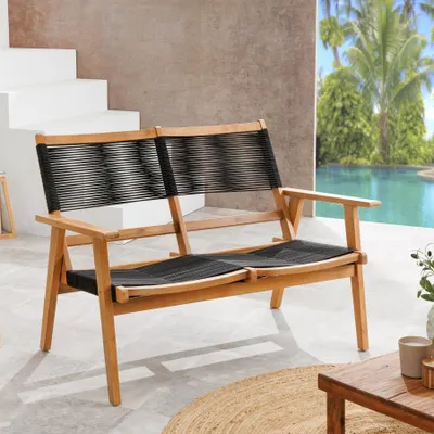 Produktbild von riess-ambiente Outdoor Gartenbank BALI ROPE 120cm natur anthrazit Akazie 2-Sitzer