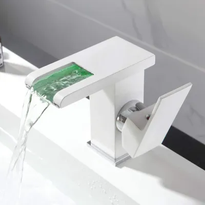 Produktbild von LED koupelnová baterie Vodopádová směšovací baterie Umyvadlo Bílá