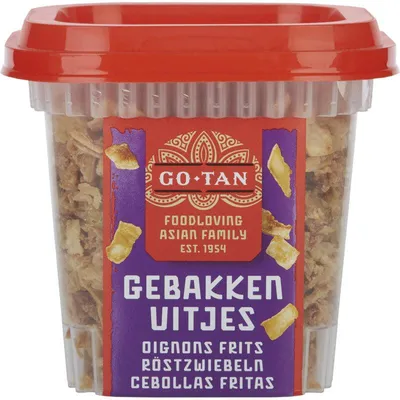 Produktbild von Go-Tan Gebakken Uitjes 100g – Knusprig gebratene Zwiebelringe zum Verfeinern