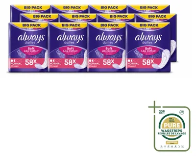 Imagen del producto de 12 unidades de toallas sanitarias delgadas "Always Normal" - Paquete de ahorro - 12 unidades