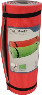 Produktbild von Robuste Fitnessmatte Yogamatte Rot grau 180 x 50 x 1,2 cm