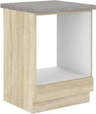 Image de Meuble Bas Four Encastrable avec Plan de Travail,Reproduction Chêne Sonoma, 60 x 51,6 x 85 cm, LASSEN