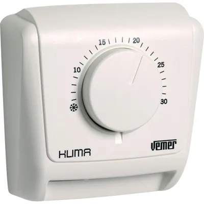 Productafbeelding van VEMER KLIMA 3, mechanische wandthermostaat voor verwarming en airconditioning, membraantechnologie, wit