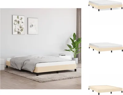 Produktbild von vidaXL Bettgestell Creme 140x200 cm Stoff -  Betten & Bettgestelle