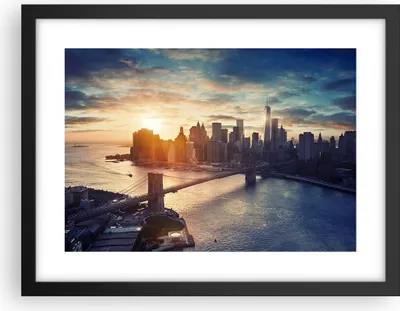 Produktbild von Gerahmtes Poster - Schwarzer Rahmen - New York Stadt - 40x30 cm - Wand Bild - Wanddeko - Wandbilder - Kunstposter - Wandposter - Bilderrahmen - Bilder - Kunstdruck - Wandbild - P2BAA40x30-3733
