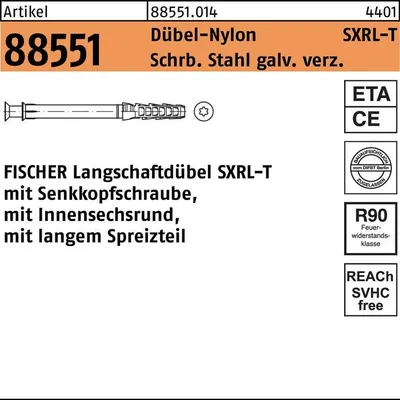 Produktbild von Fischer Langschaftdübel SXRL 8x100T Art:540115, Pak = 50 Stk.