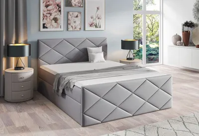 Obrázek produktu pro Postel s matrací a roštem HALKA - 160x200, šedá 2 + topper