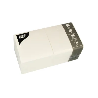 Produktbild von 38400 Servietten, 3-lagig 1/4-Falz 24 cm x 24 cm weiss