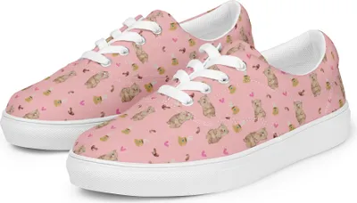 Produktbild von Mr. & Mrs. Panda Damenschuhe Bär Kaffee Größe 40 - Rosa - Geschenk, Sportschuhe, Bären, Teddy, Halbschuhe, Turnschuhe Damen, Sneaker, Coffee, Stoffschuh, Guten Morgen