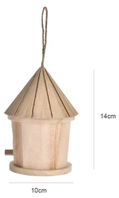 Obrázok produktu pre Drevené vtáčie hniezdo, závesná búdka, prírodná drevená klietka, odpočinkové miesto pre vtáky