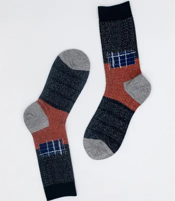 Produktbild von MEGAGROUP 2 Paar Casual Socken Stricksocken Größe 43-46 dunkelblau
