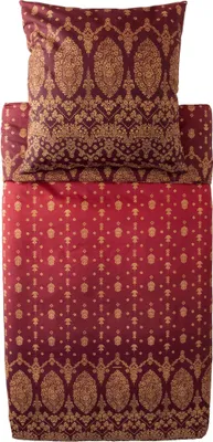 Produktbild von Bassetti Satin-Bettwäsche-Garnitur GOLD DECOR Farbe BORDEAUX R1 Größe 155x220+80x80