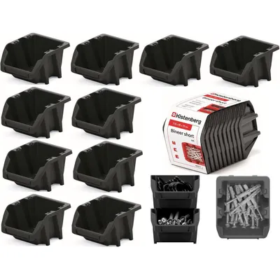 Zdjęcie produktu dla KISTENBERG Pudełko do przechowywania 118x98x70mm, czarne, zestaw 10 KBISS12-S411
