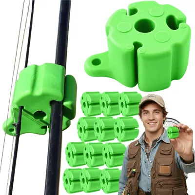 Obrázek produktu pro Držák na pruty silikonové kuličky držáku na pruty READY Rybářské pruty na vázání náčiní Popruh na opasek Balení opasku Držák na hůl zelená 12 ks