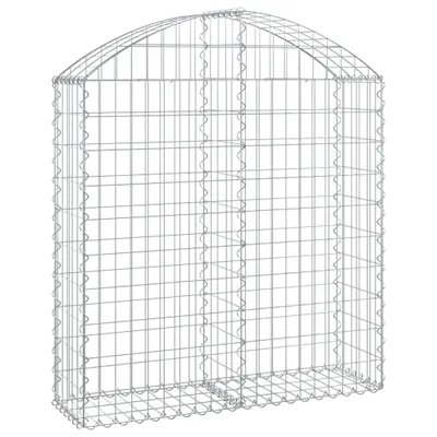 Image de vidaXL Gabion avec arc surélevé 100x30x100/120 cm Fer galvanisé
