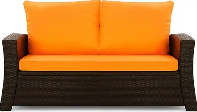 Produktbild von Gartenkissen Set orange – 110x50 + 2x50x56 cm – Für Gartensofa – Weiche Auflagen für Rattan/Polyrattan – Abnehmbare Bezüge
