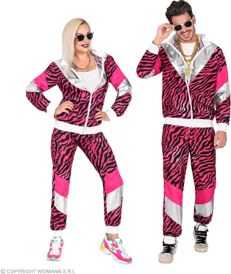 Image de 80's rose tiger training - jogging taille S à 2XL - Tigerprint costume de couple XXL - à partir de 190 cm