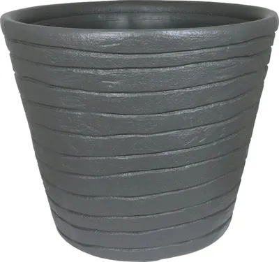 Produktbild von Pflanzkübel in Betonlook mit Rille Ø38 cm - anthrazit