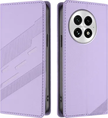 Image de Etui pour OnePlus 13, étui portefeuille en cuirPolyuréthaneavec fente pour cartes et fonction stand Violett