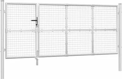 Obrázok produktu pre vidaXL Sieťová záhradná brána strieborná 350x125 cm Pozinkovaná oceľ