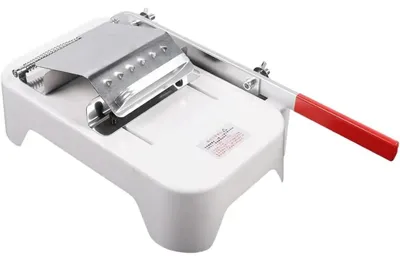 Produktbild von Fleischschneider - Manuell für gefrorenes Fleisch - Klinge 20 cm - Edelstahl - Für Fleischrollen & Lebensmittel - Silber