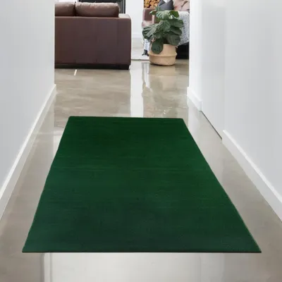 Produktbild von Moderner Teppich grün samtig weich pflegeleicht ideal für stilvolle Wohnräume Größe - 80 x 150 cm