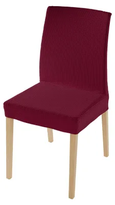 Stuhlhussen mit Rückenlehne, elastisch, bordeaux, 2 Stück
