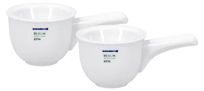 Obrázek produktu pro KPM Berlin LAB, držák na vejce s uchem, vyrobený ručně z bílého porcelánu, sada pro dva kusy z řady LAB, inspirovaná laboratorním porcelánem, v dárkové krabičce