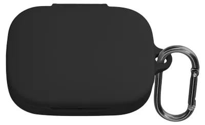 Produktbild von kwmobile Schutzhülle für HONOR Earbuds Open Hülle - TPU Silikon Case für Kopfhörer Ladecase - stoßfestes Cover mit Karabiner - Schwarz