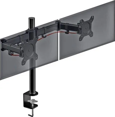 Produktbild von Doppeltes Monitor-Arm-System 2 Schirme 180° verstellbar schwarz