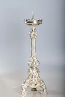 Produktbild von Altar Leuchter Messing versilbert H 39 cm