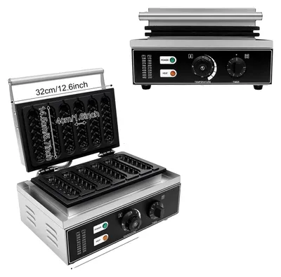 Imagen del producto de Máquina para hacer salchichas tipo "hot dog", con 6 moldes, temperatura ajustable, color