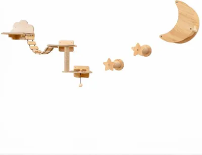 Produktbild von Katzenkletterwand-Set - 6-teilig, Hängematte, Kratzbaum