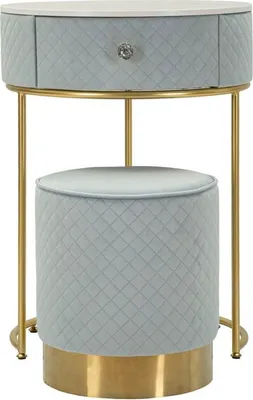 Obrázok produktu pre Nočný stolík/šatníkový stolík so zamatovým pufom cm ø 52x70 - ø 36x39