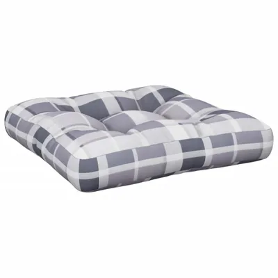 Immagine prodotto di vidaXL Cuscino Pallet Grigio a quadri 58x58x10 cm Tessuto